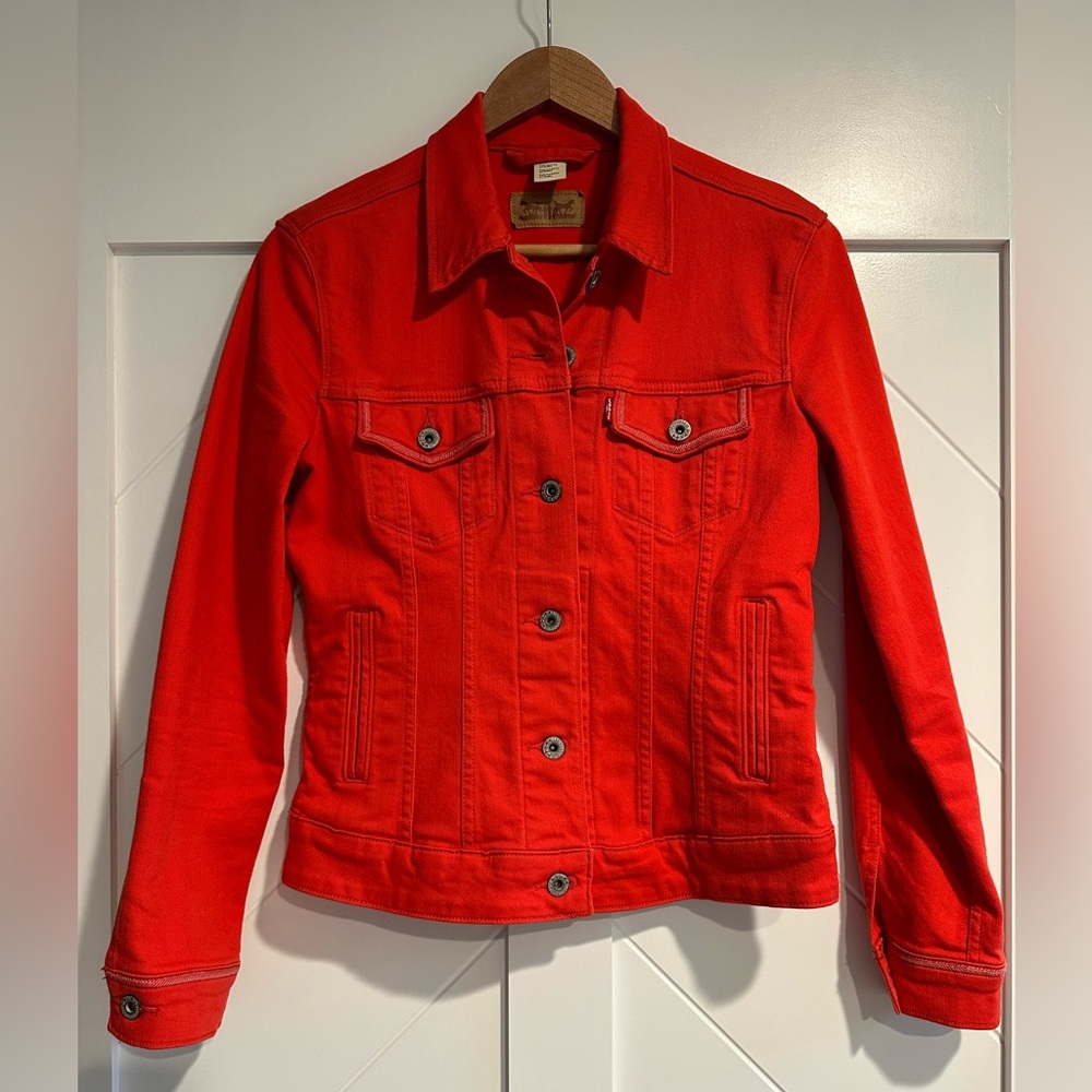 Levi Strauss- Levi's Womens Red Denim Jacket, Red, Size S